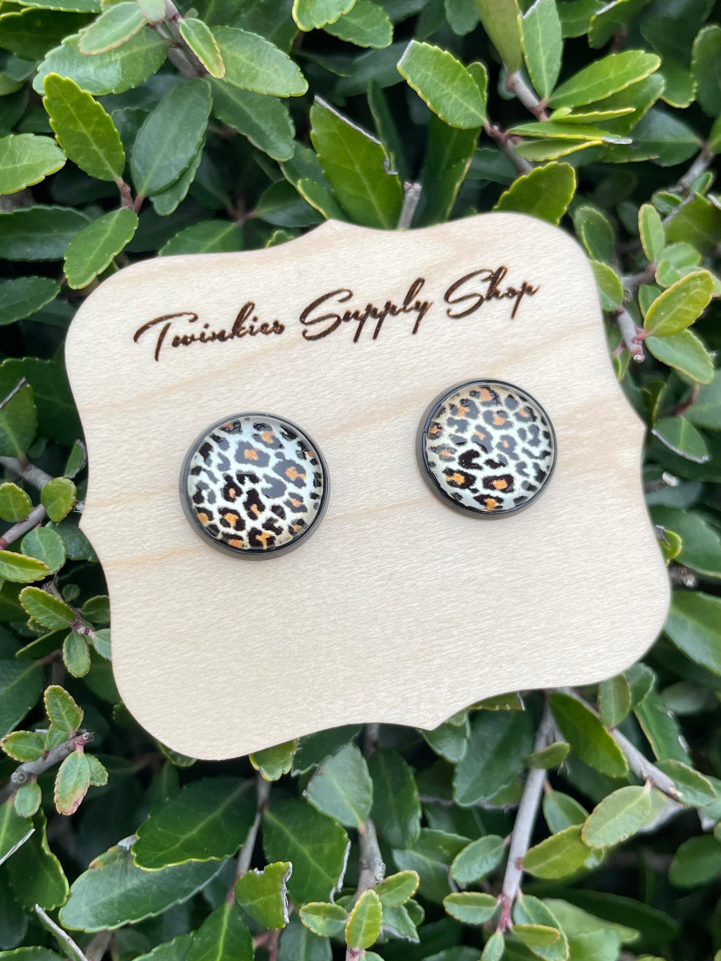 12mm Leopard Print Earrings