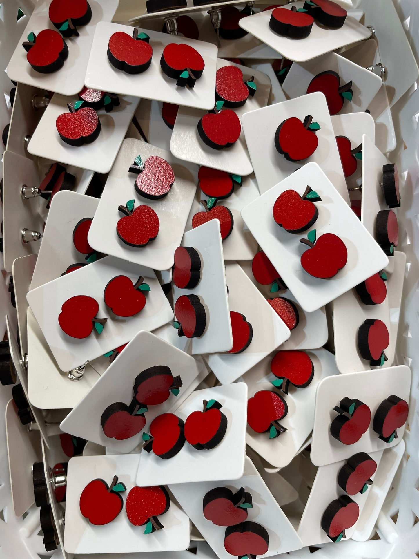 Red Apple Earrings, Teacher Earrings