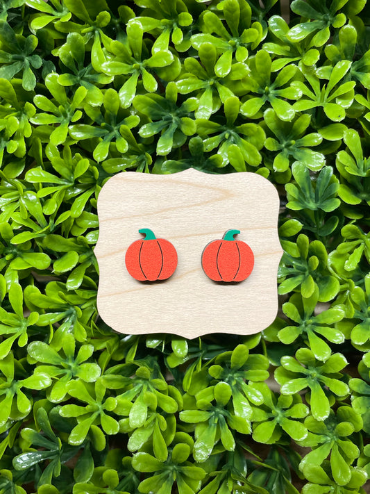Pumpkins Wood Earrings