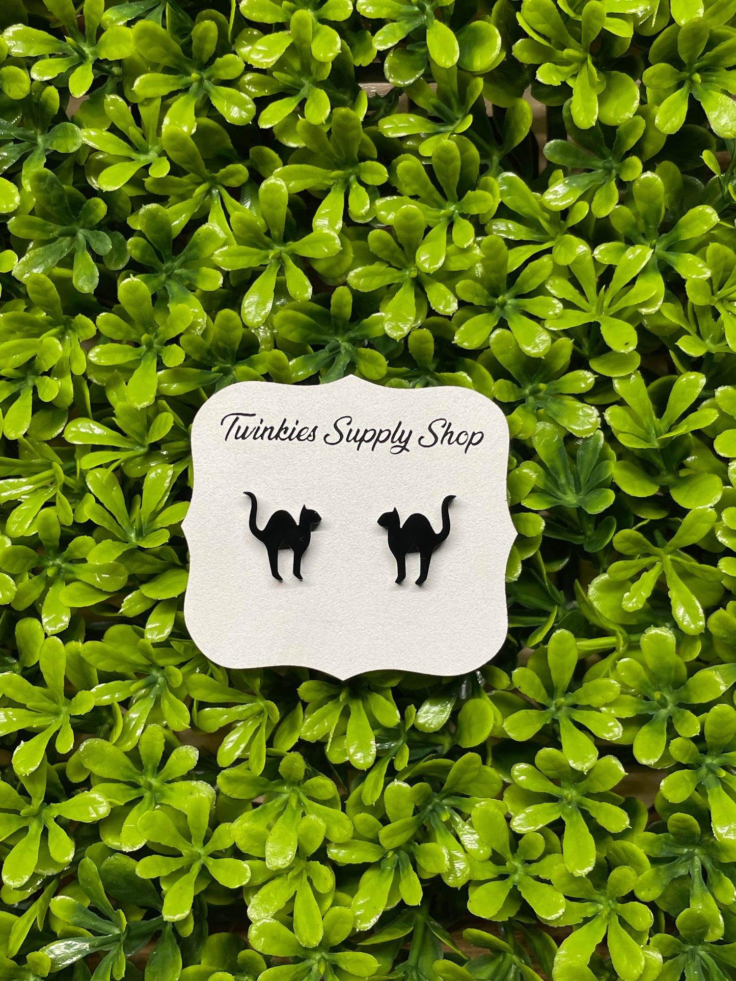 Black Cat Acrylic Earrings