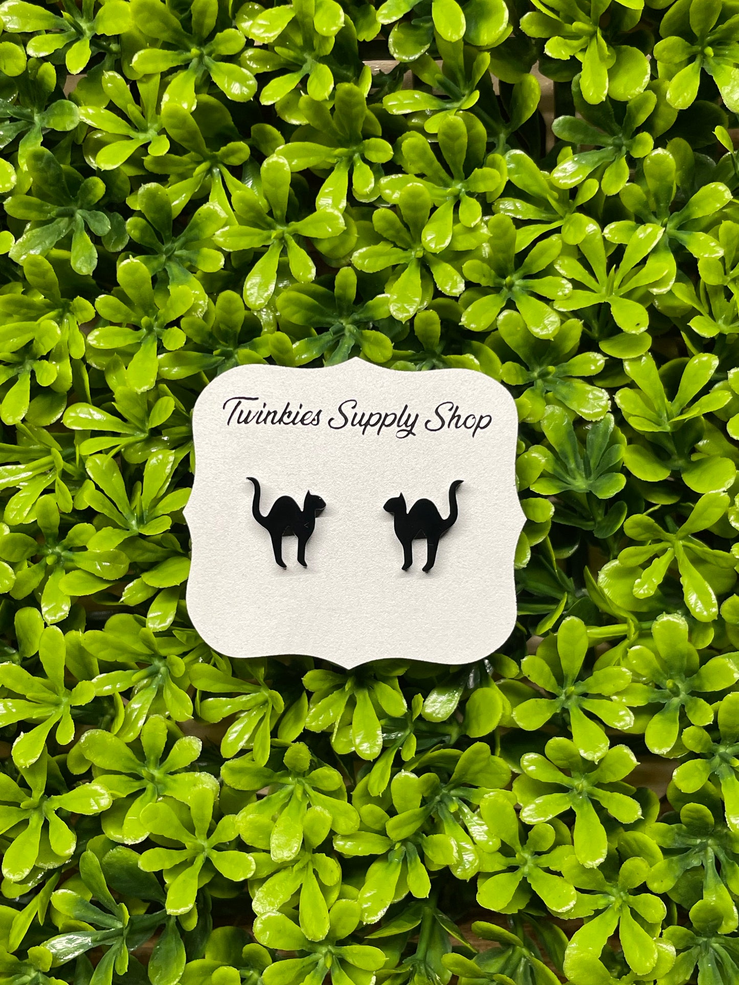 Black Cat Acrylic Earrings