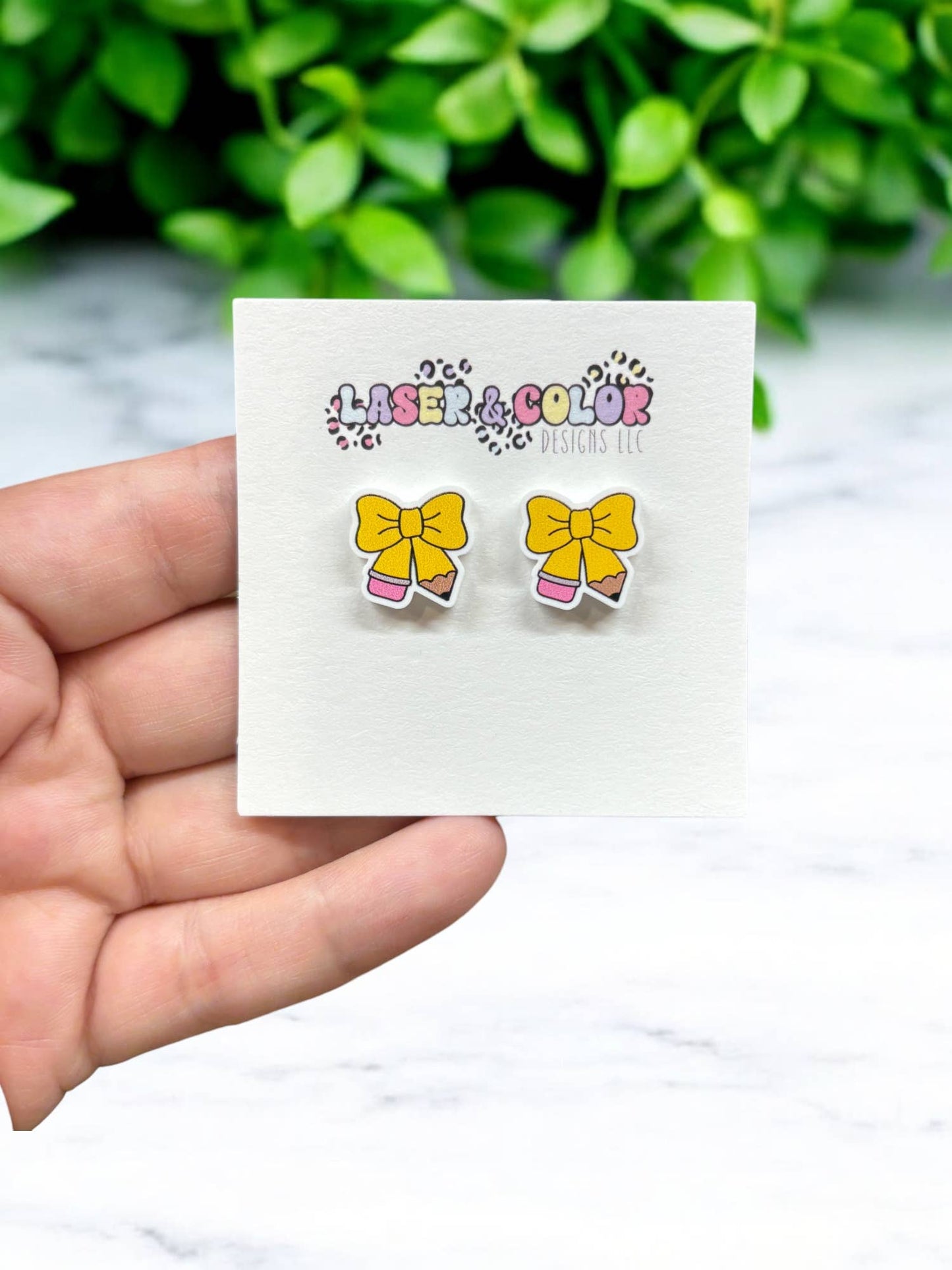 Teacher Earrings, Pencil Earrings, Bow Earrings