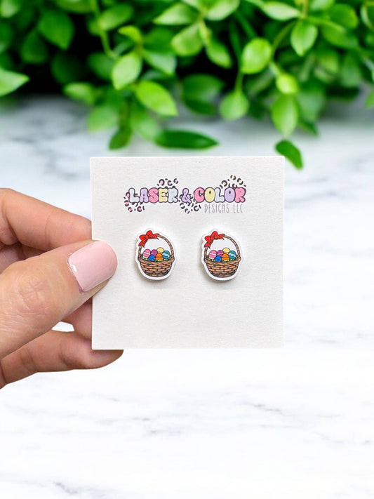Easter Earrings, Easter Basket Earrings