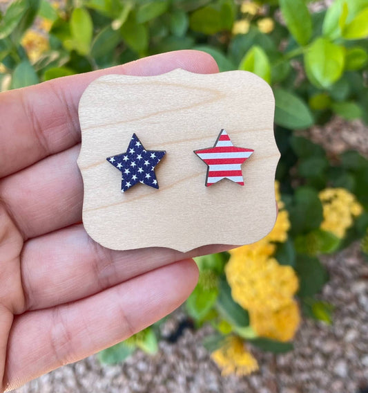 4th of July Earrings, Stars & Stripes, USA Earrings