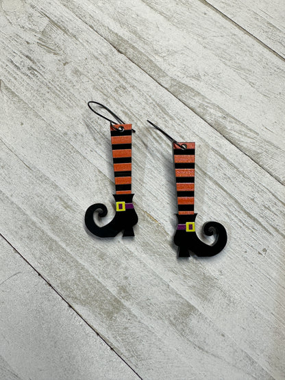 Witch Legs Dangle Earrings | Halloween Earrings