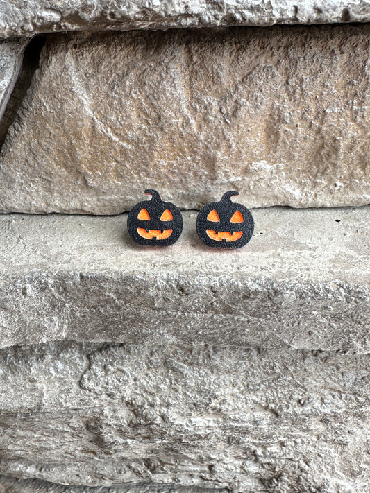 Jack o' Lantern Earrings | Black Pumpkin |Halloween Earrings