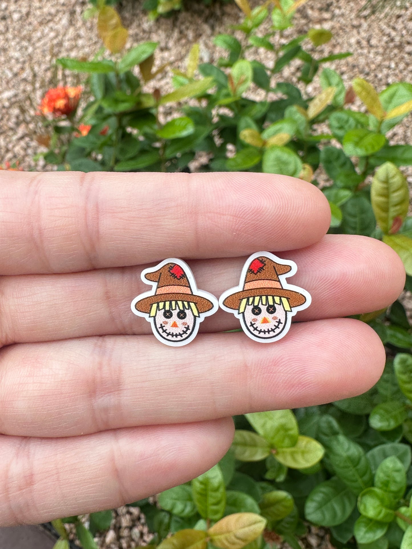 Scarecrow Stud Earrings | Fall | Thanksgiving Earrings