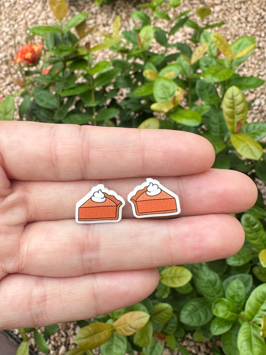 Pumpkin Pie Stud Earrings | Fall | Thanksgiving Earrings
