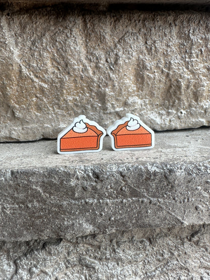 Pumpkin Pie Stud Earrings | Fall | Thanksgiving Earrings