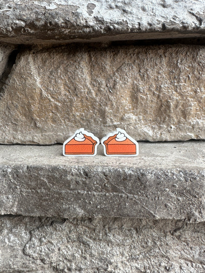 Pumpkin Pie Stud Earrings | Fall | Thanksgiving Earrings