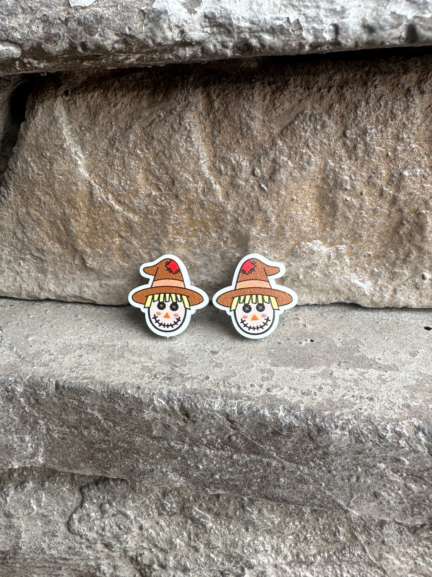 Scarecrow Stud Earrings | Fall | Thanksgiving Earrings