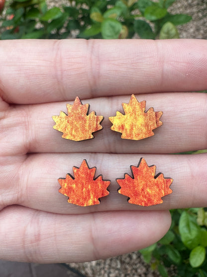 Fall Leaf Stud Earrings | Thanksgiving Earrings