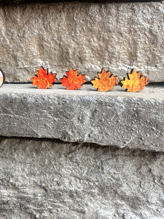 Fall Leaf Stud Earrings | Thanksgiving Earrings