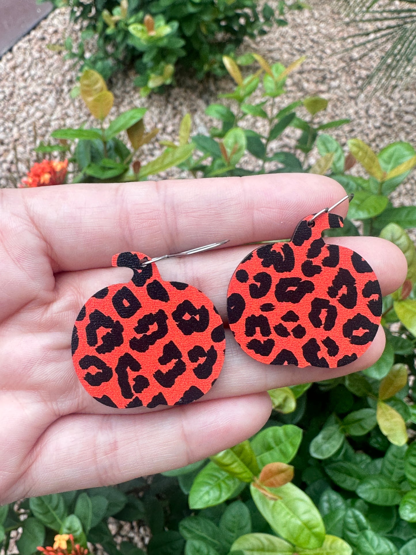 Leopard Pumpkin Dangle | Fall Earrings | Halloween Earrings