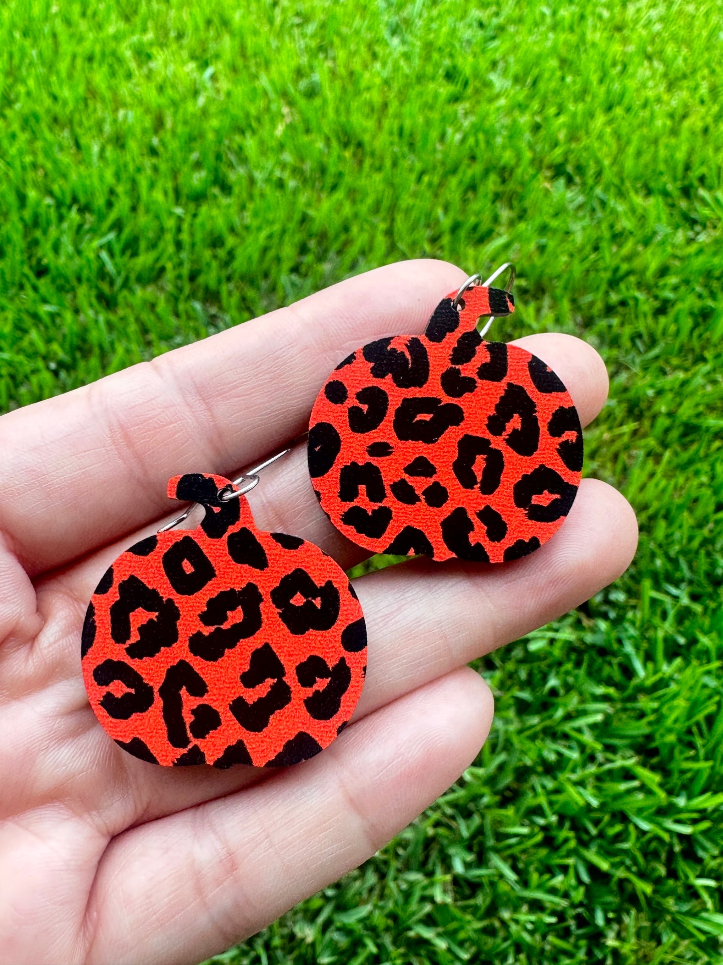 Leopard Pumpkin Dangle | Fall Earrings | Halloween Earrings