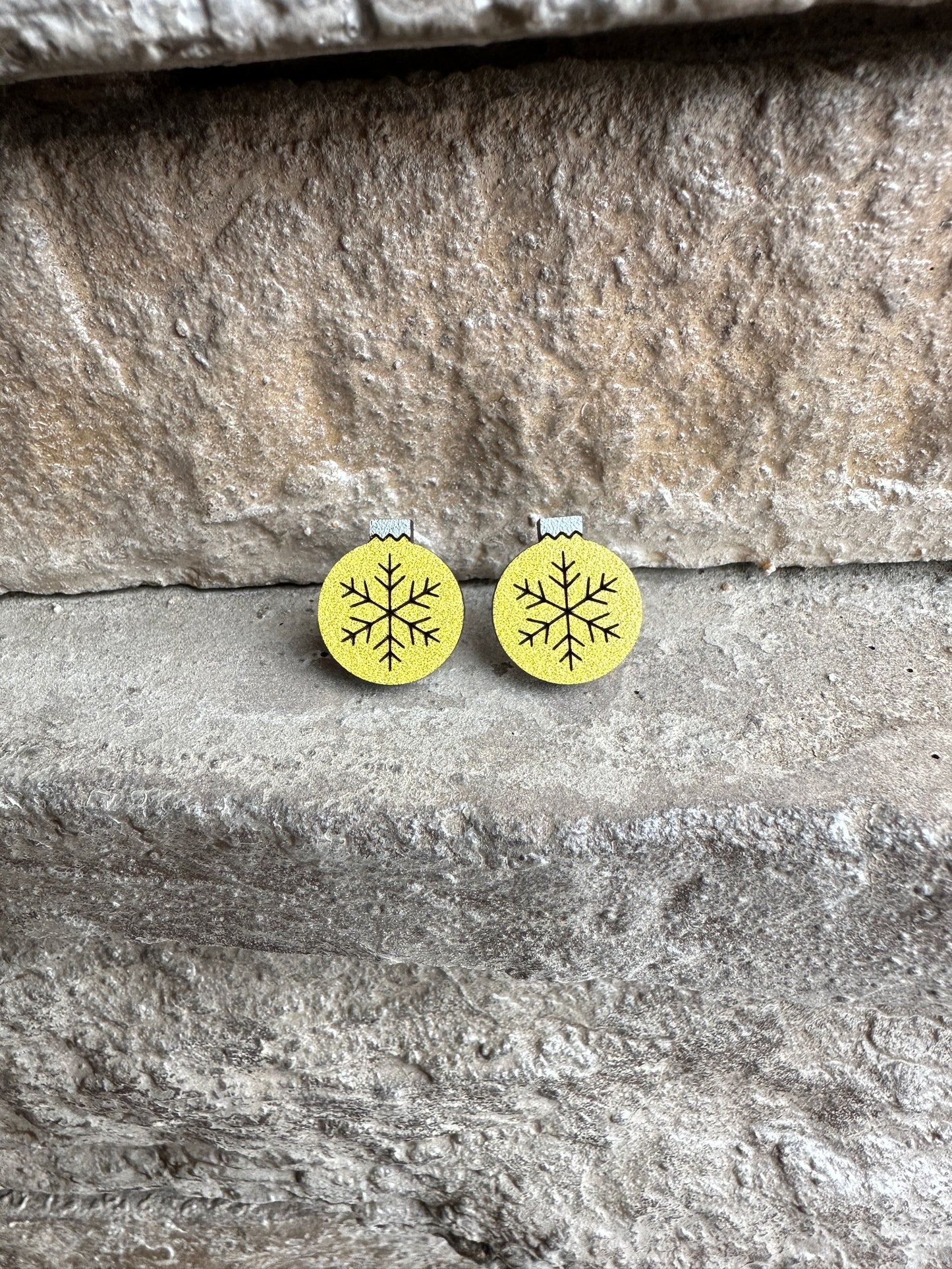 Snowflake Christmas Ornament Stud | Christmas Earrings