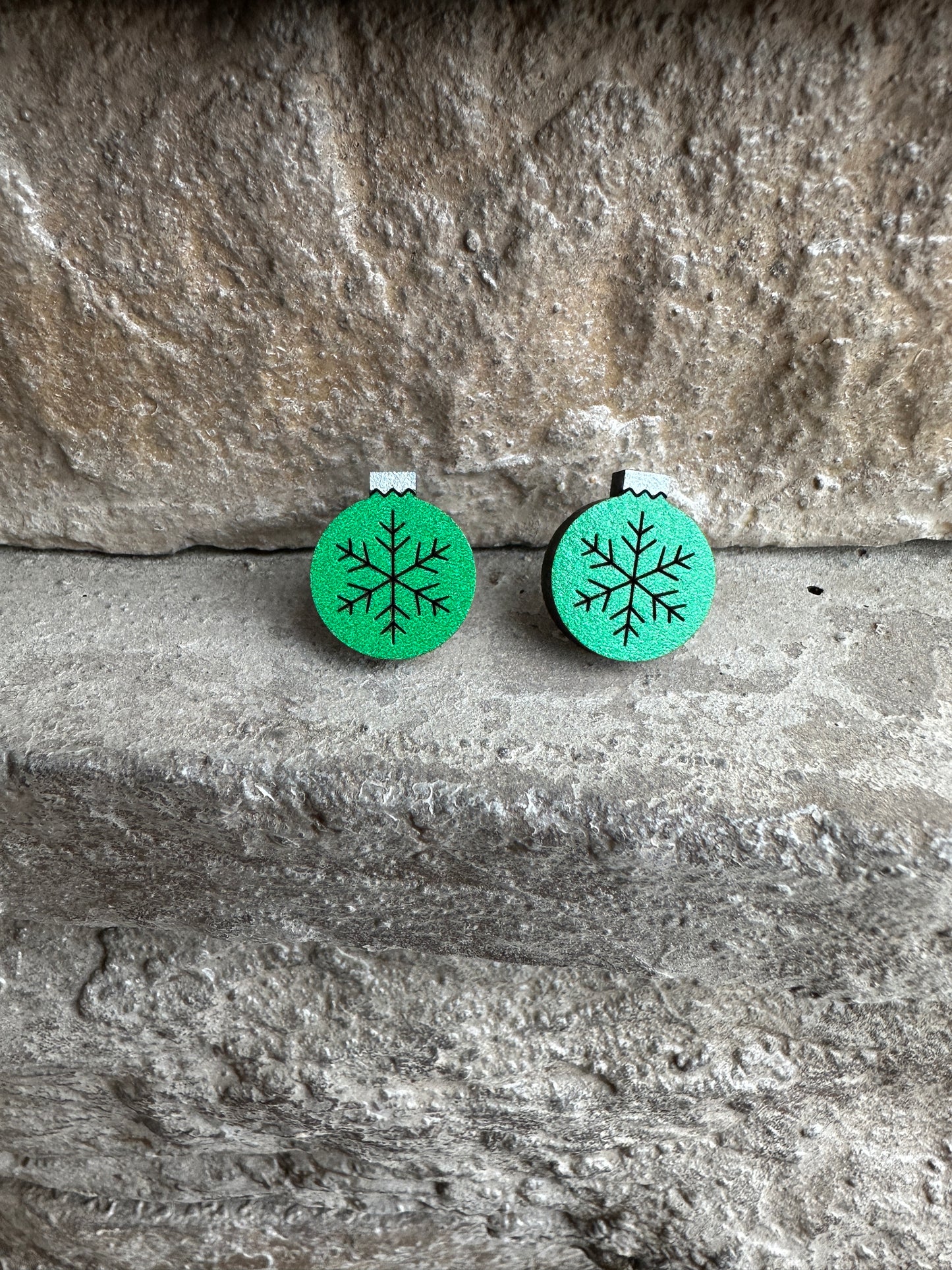 Snowflake Christmas Ornament Stud | Christmas Earrings