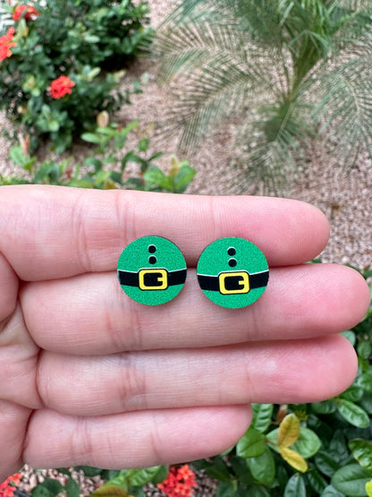 Elf Belt Round Stud | Christmas Earrings