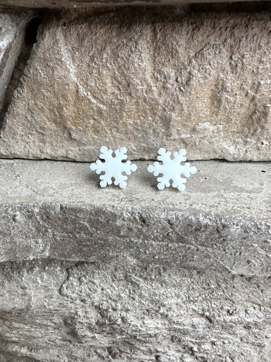 Snowflake Acrylic Stud Earrings
