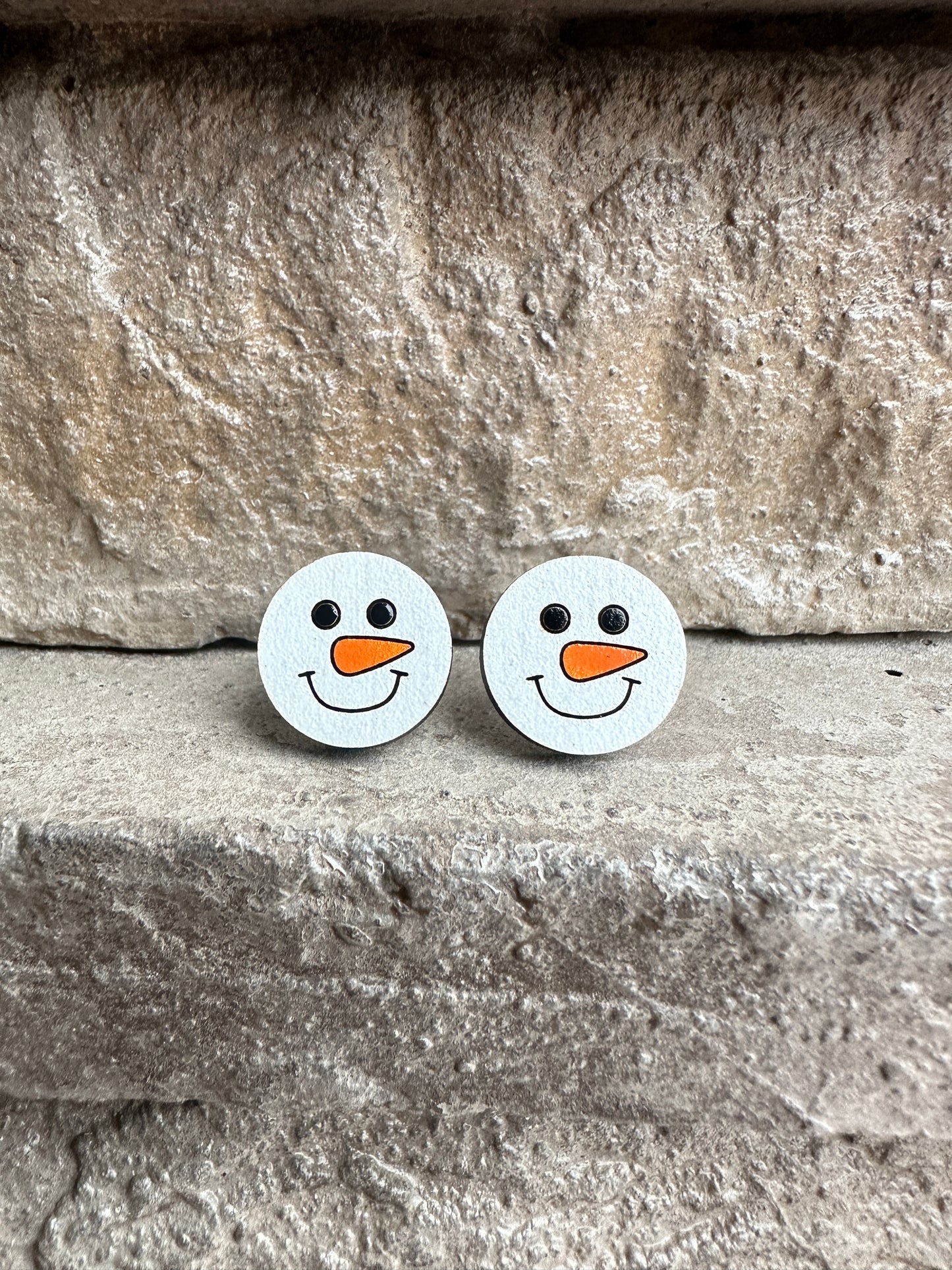 Snowman Face Stud | Christmas Earrings