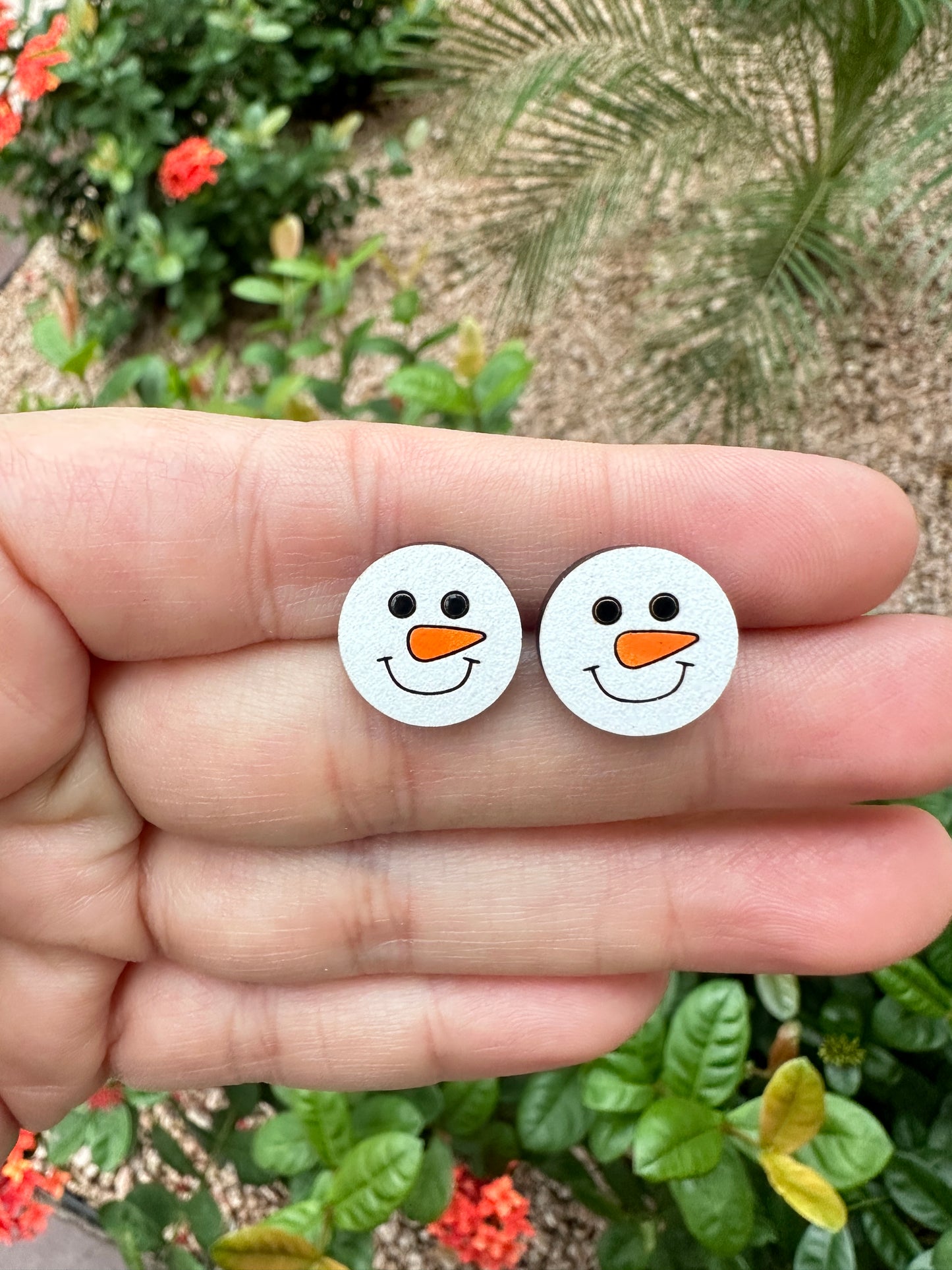 Snowman Face Stud | Christmas Earrings