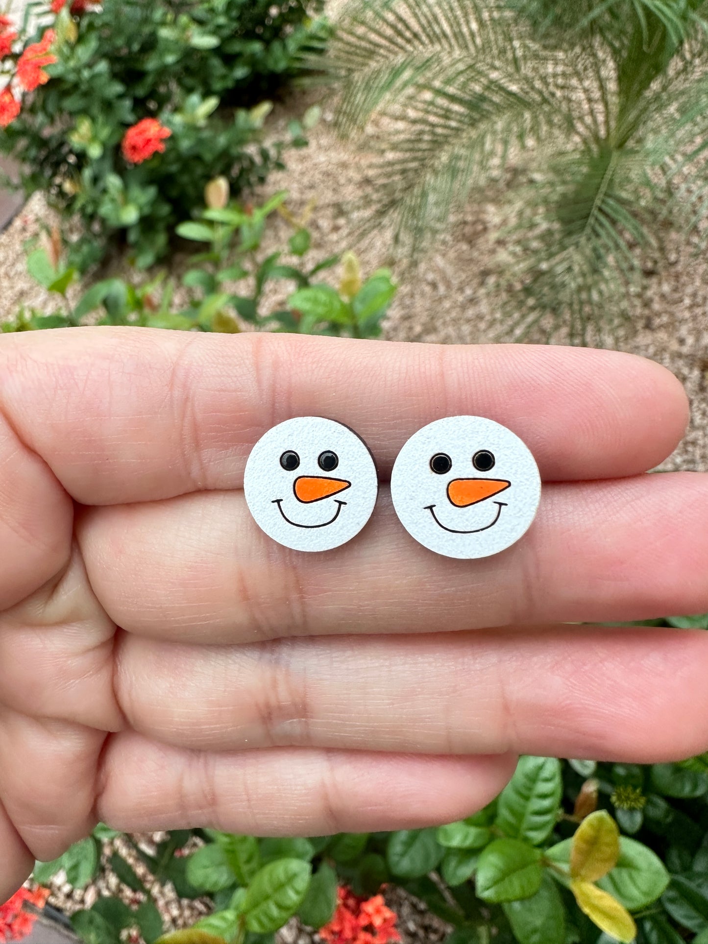 Snowman Face Stud | Christmas Earrings