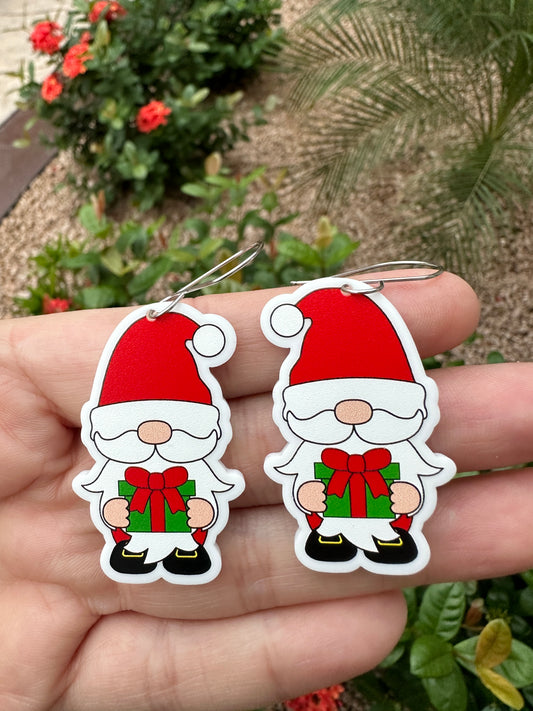 Santa Gnome Dangle | Christmas Earrings