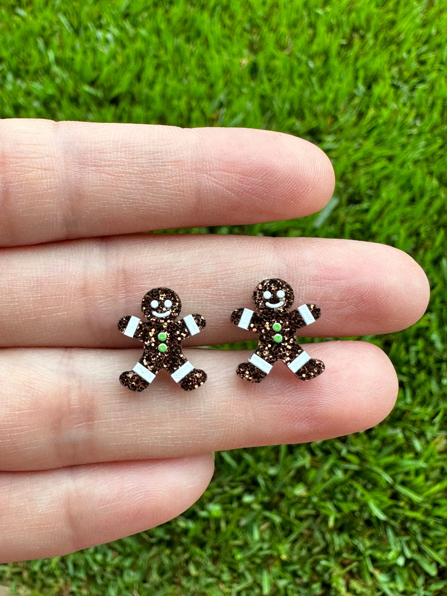 Gingerbread Man Stud | Christmas Earrings