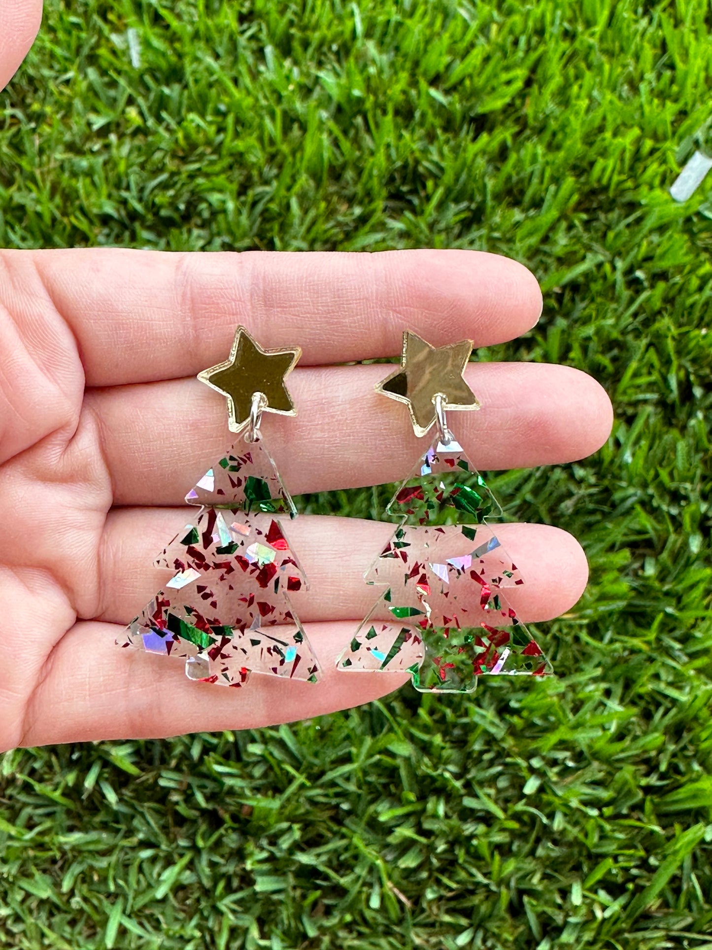 Christmas Confetti Tree Earrings