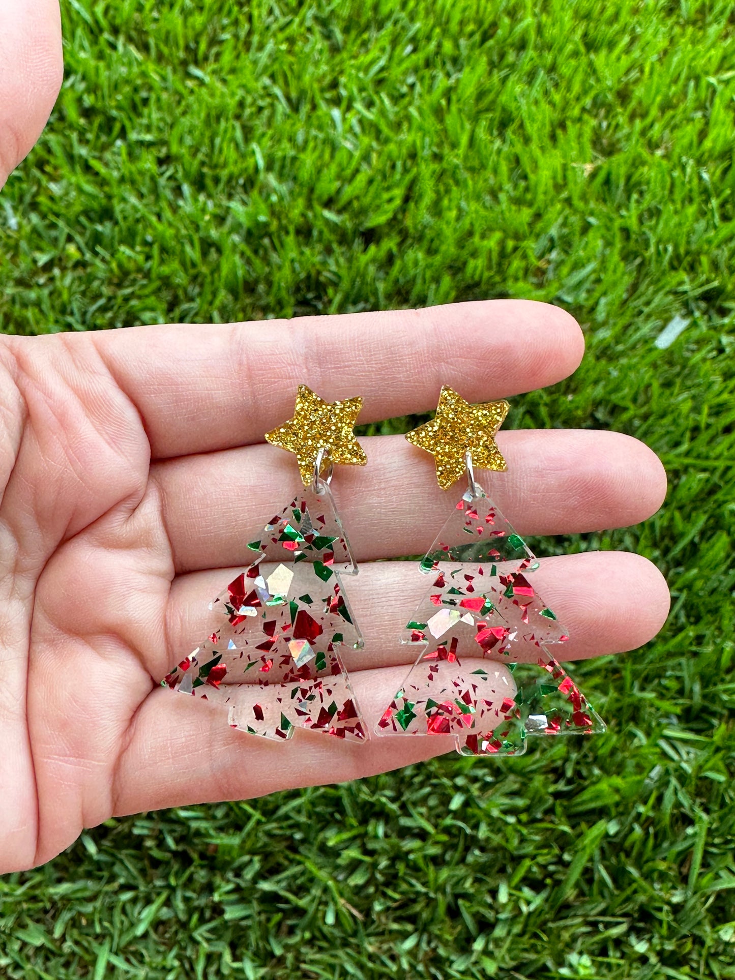 Christmas Confetti Tree Earrings