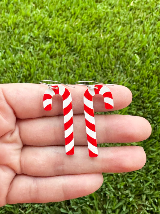 Candy Cane Dangle | Christmas Earrrings