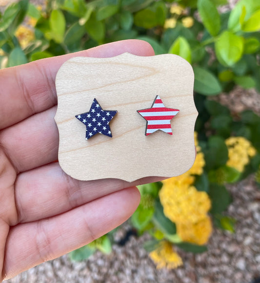 Stars & Stripes Star Studs | 4th of July Earrings