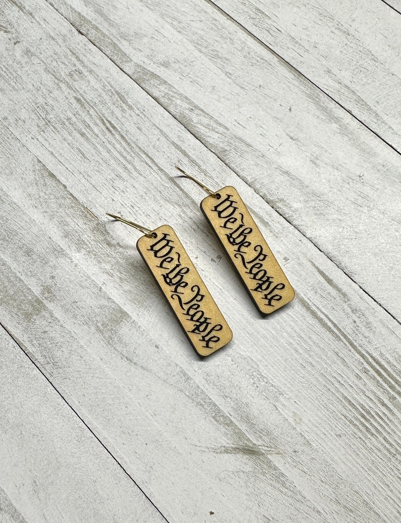 We The People Maple Dangle Earrings | 4th of July Earrings