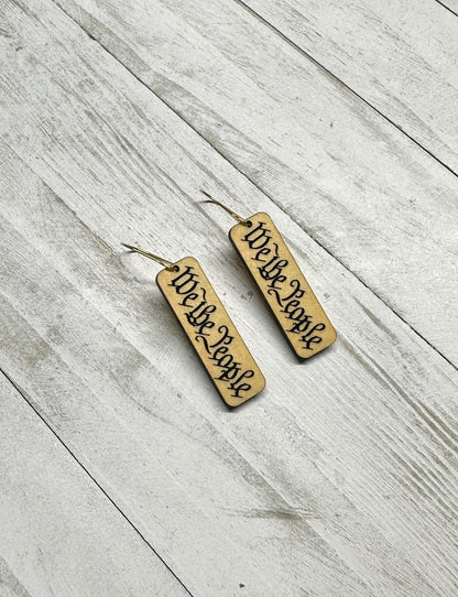 We The People Maple Dangle Earrings | 4th of July Earrings