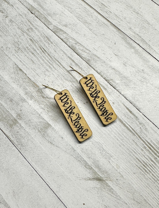 We The People Maple Dangle Earrings | 4th of July Earrings