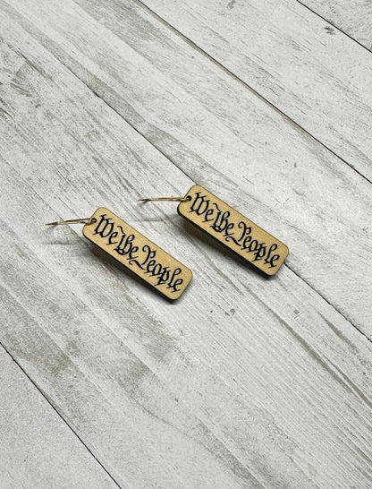 We The People Maple Dangle Earrings | 4th of July Earrings