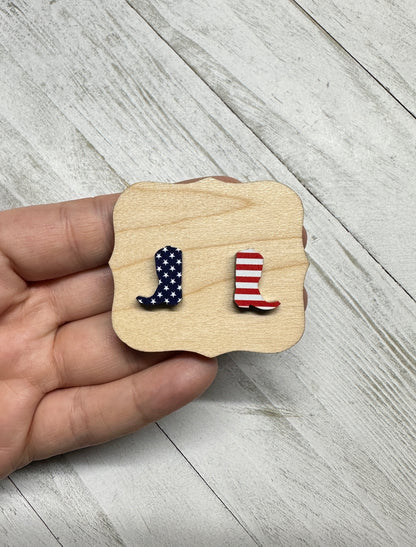 Stars & Stripes Boot Studs | 4th of July Earrings