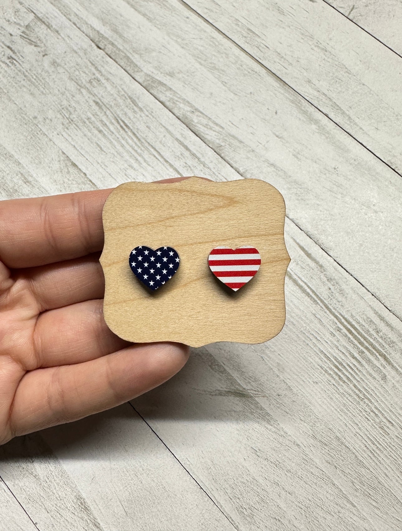 Stars & Stripes Heart Studs | 4th of July Earrings