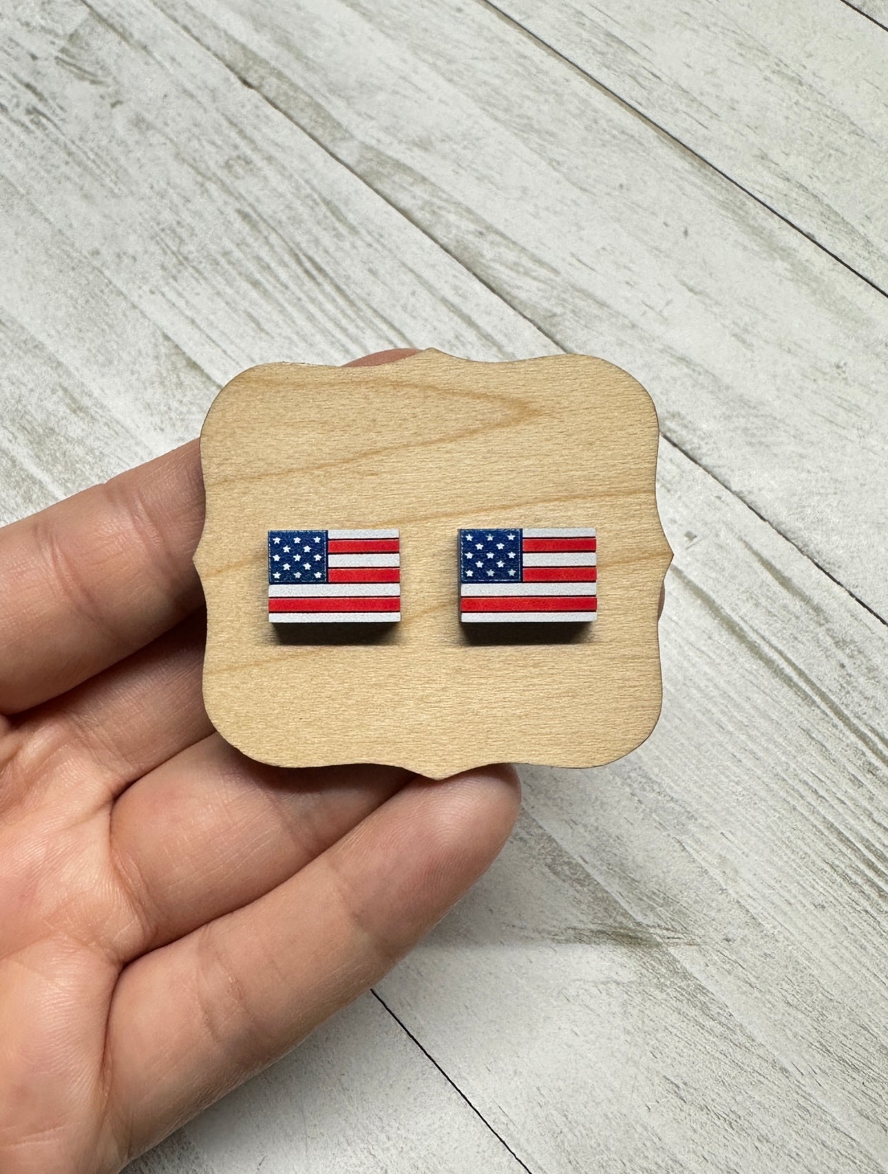 USA Flag Acrylic Stud | 4th of July Earrings