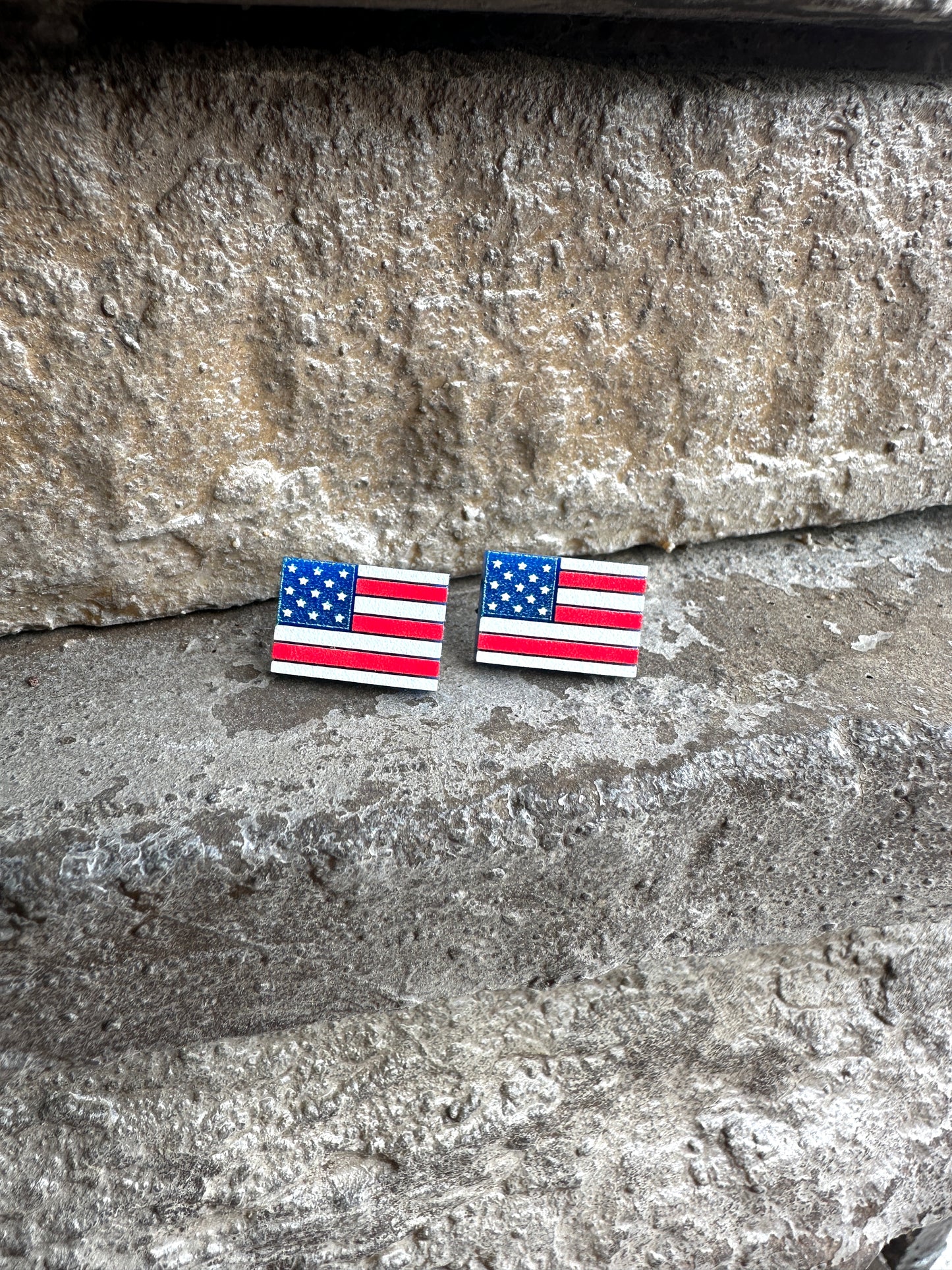 USA Flag Acrylic Stud | 4th of July Earrings