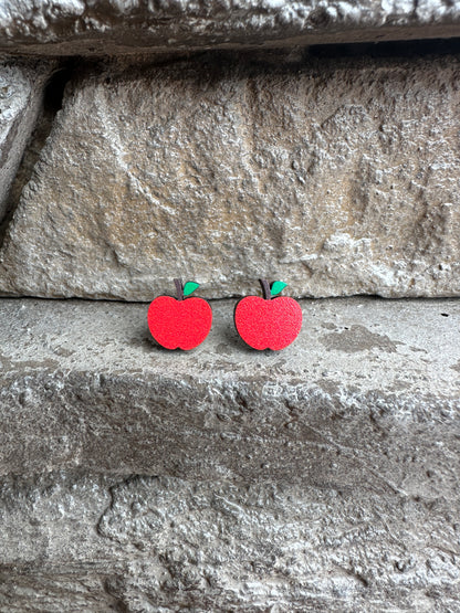 Red Apple Earrings, Teacher Earrings