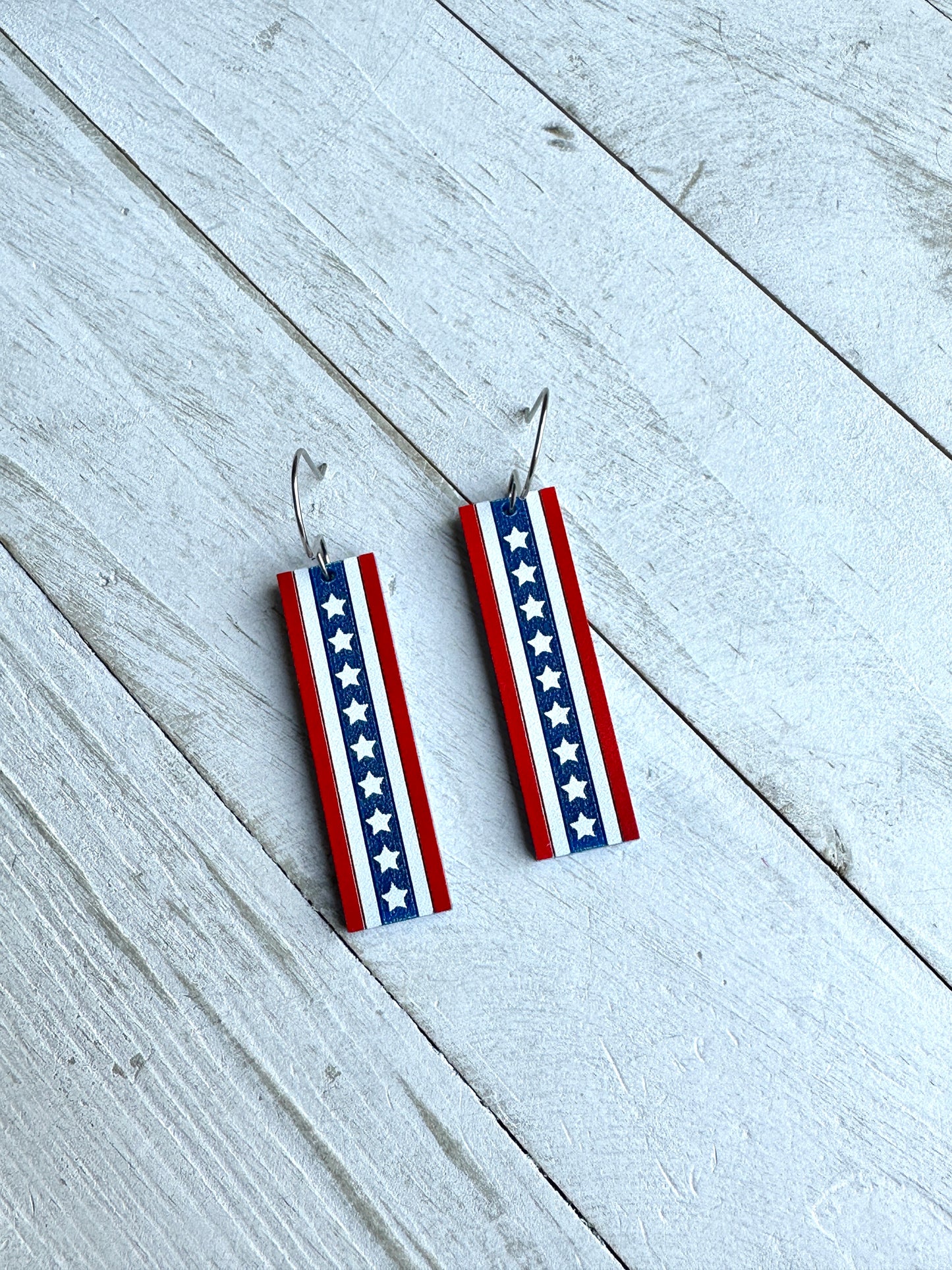 4th of July Acrylic Bar Dangle Earrings