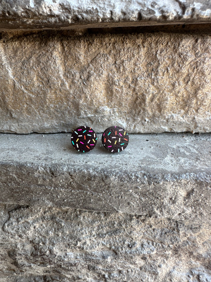 Ice Cream Sprinkles & Waffle Wood Earrings | Summer Earrings