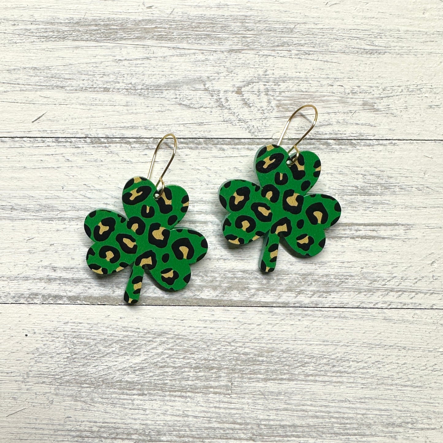 Leopard Shamrock Dangle | St. Patrick’s Day Earrings