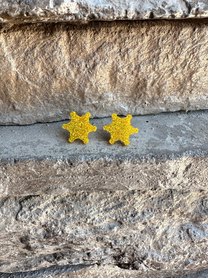 Sheriff Star Acrylic Stud | Western Earrings