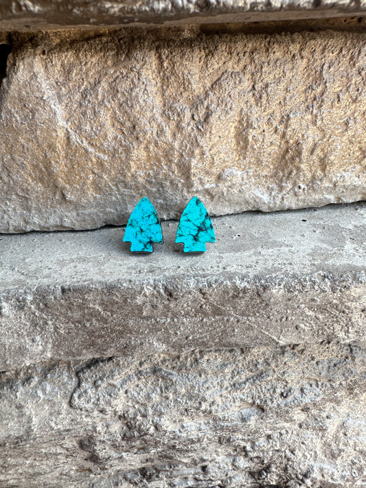 Arrowhead Turquoise Acrylic Stud | Western Earrings