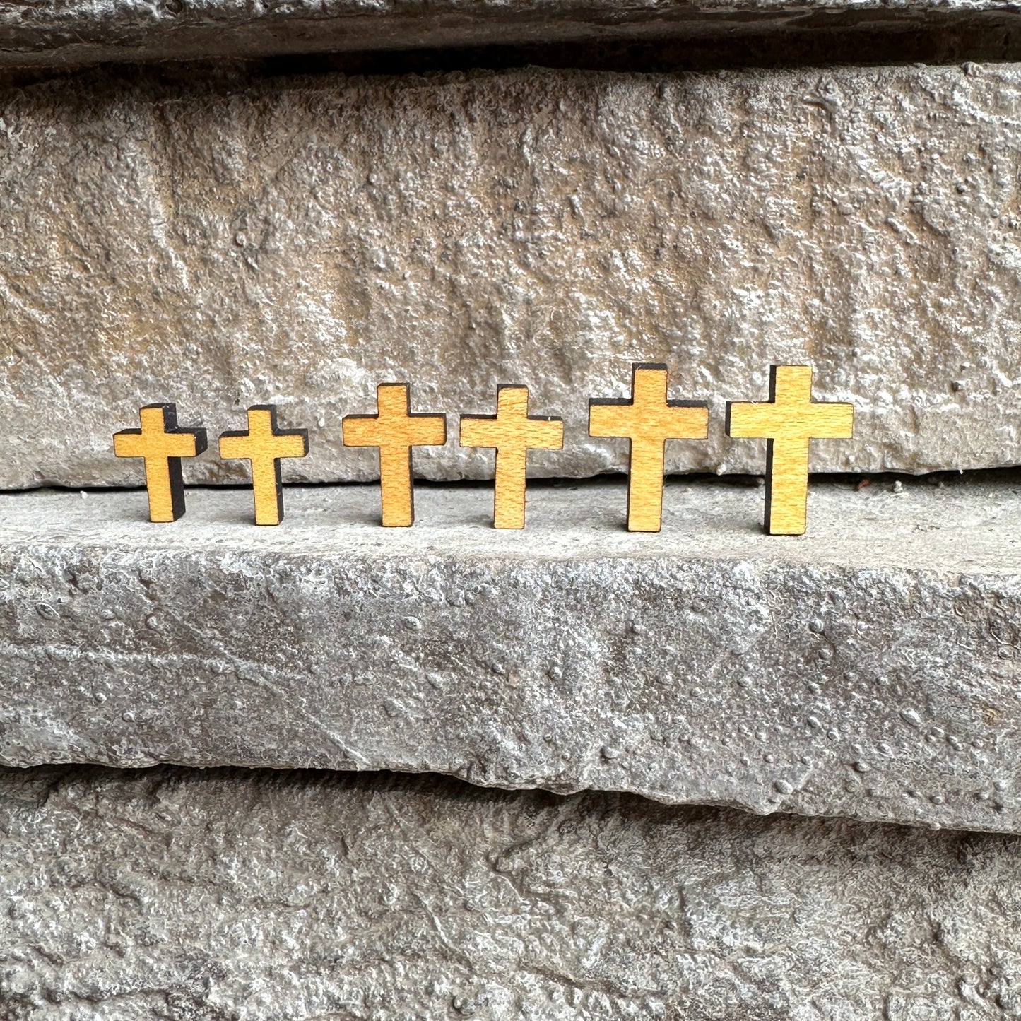 Cross Maple Wood Earrings