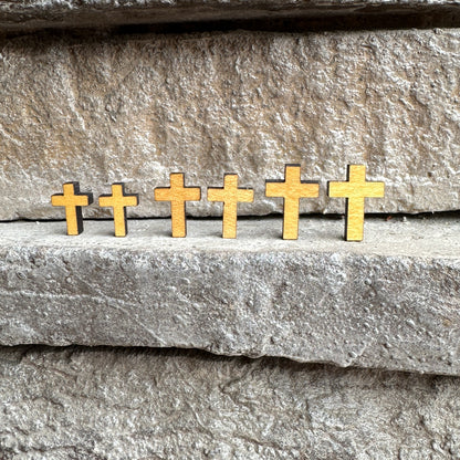 Cross Maple Wood Earrings