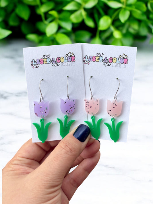 Tulip Earrings, Easter Earrings