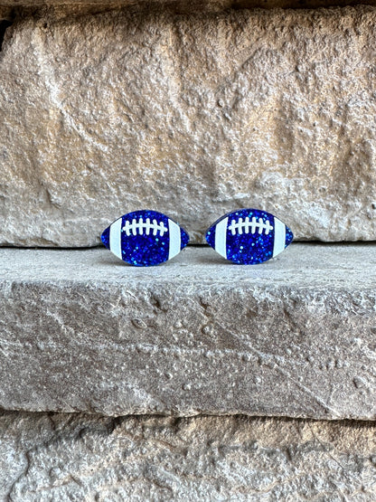 Glitter Football Acrylic Studs | Sports Earrings